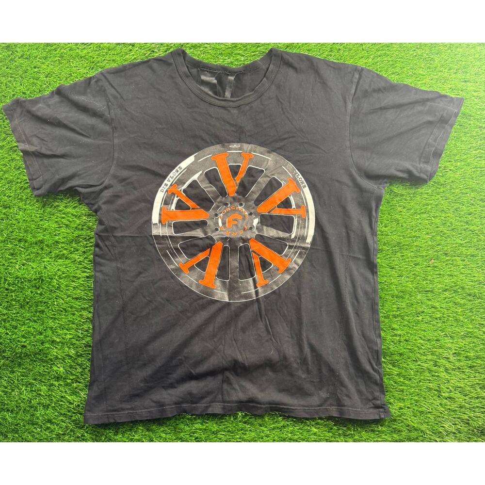 Forgiato VLONE V Logo T-Shirt Men’s Medium Black Orange Graphic Tee Made in USA
